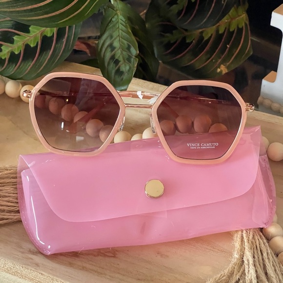 VINCE CAMUTO Metal Geometric Sunglasses In Rosegold 100% UV Protrction V… main image 12